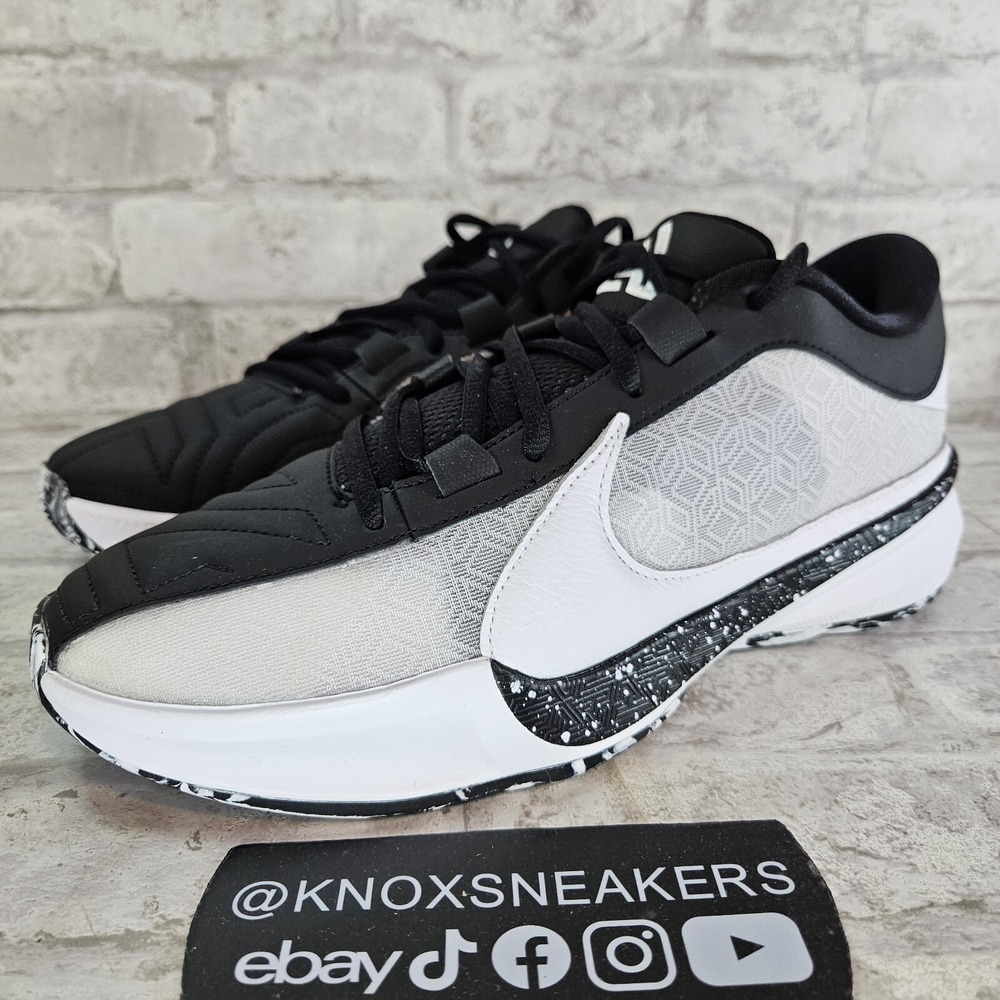 Nike Zoom Freak 5 White/Black Basketball DX4985-101 Men's Men's Size 9